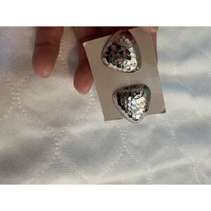 Vintage Silver tone Metallic Effects Earrings Avon 1986